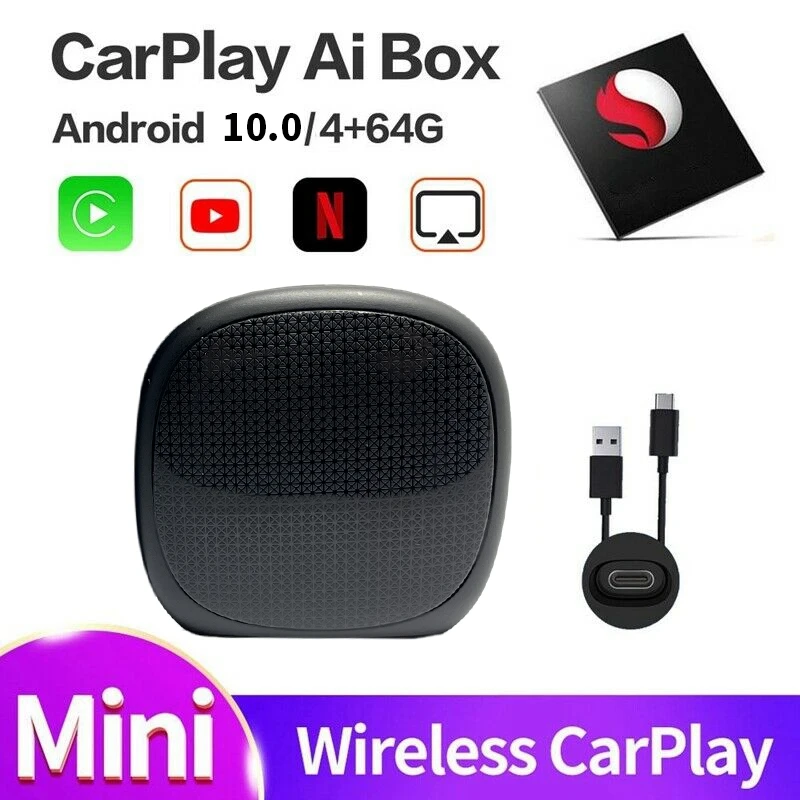 

Android 10.0 Wireless 4+64G Carplay Ai Box Multimedia Bluetooth USB Player