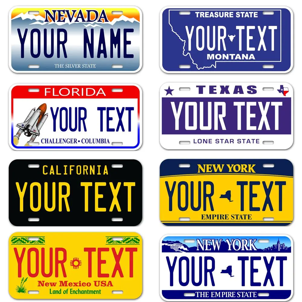 

Your Text Custom License Plate United States Car License Plate Customized Text Personalized Name for USA Car Tags 12x6 Inch