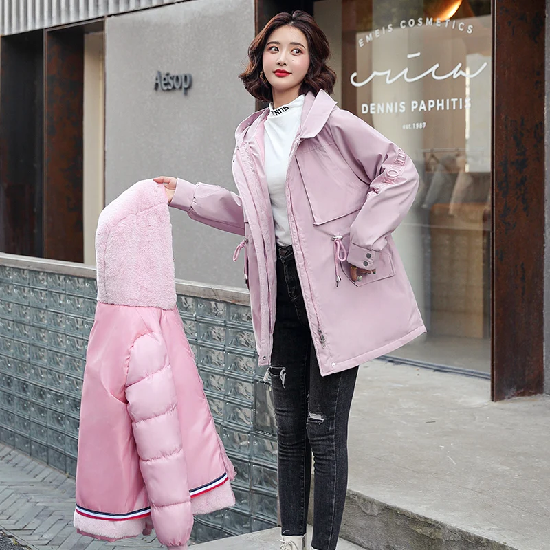 Women One Coat Three Wear Plus Velvet Thick Overcoat Winter Jackets Big Fur Collar Female Parkas Loose Casual Hooded Long Coats