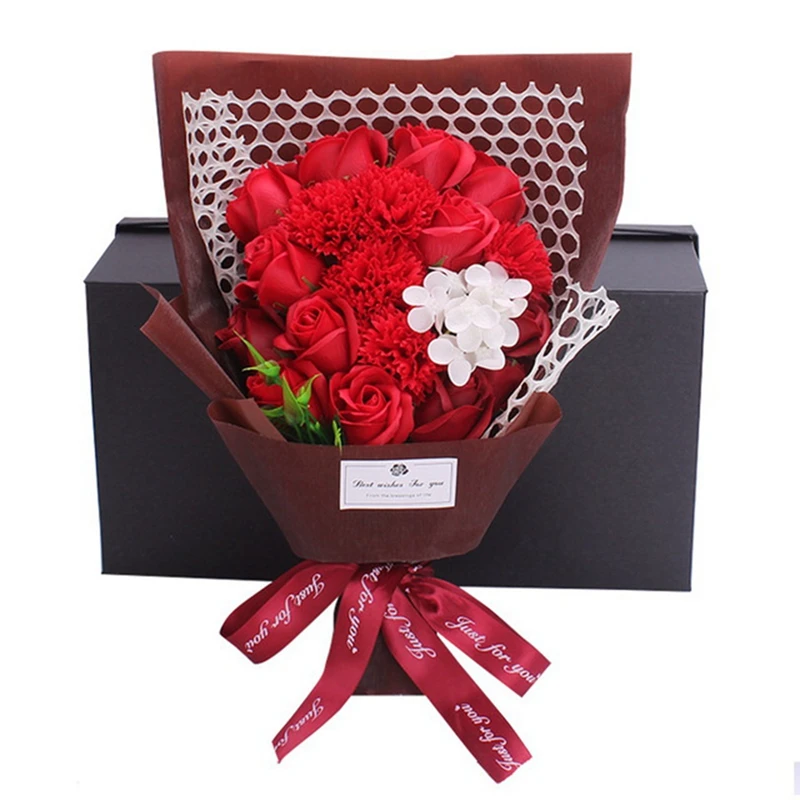 

Valentine's Day Gift Roses Flowers Artificial Flowers Flowers Forget-Me-Not Rose Soap Bouquet Gift Box