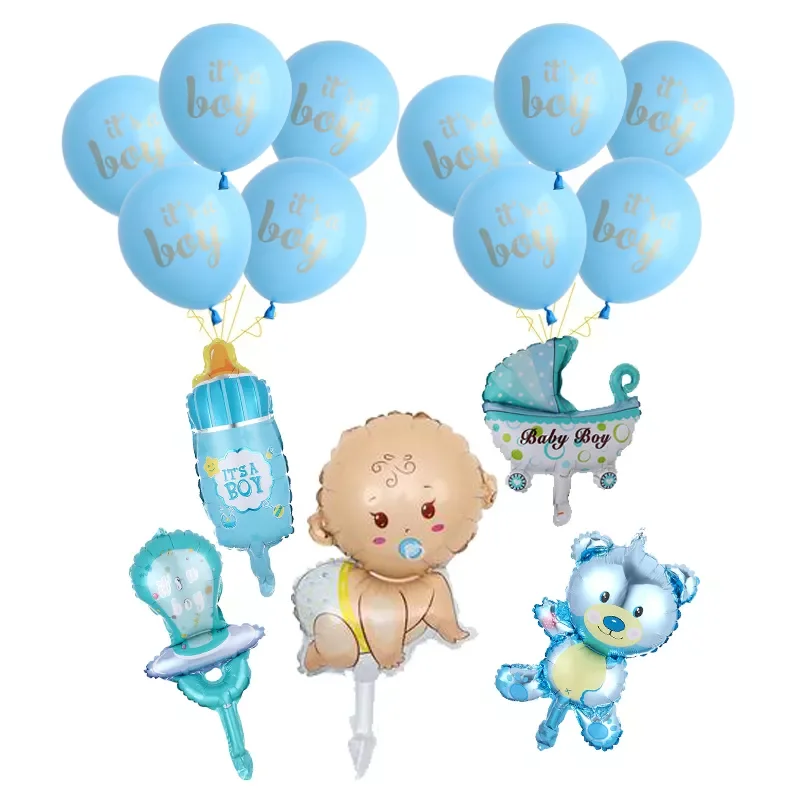 

15Pcs/set It is A Boy Girl Foil Latex Balloons Kid Baby Shower Favor Air Globe Toys Birthday Party Decoration Supplies