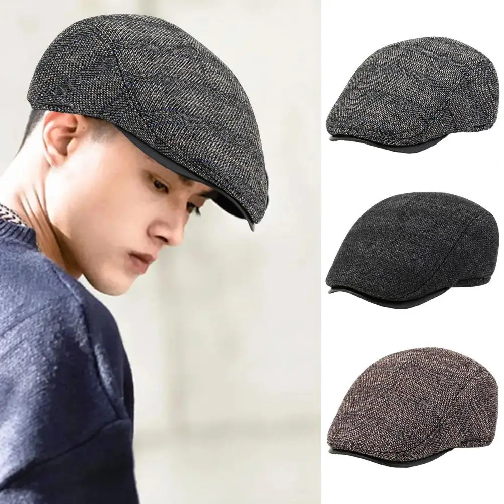 

Зимний Повседневный берет для пожилых людей шляпа газетчика декоративная теплая шапка