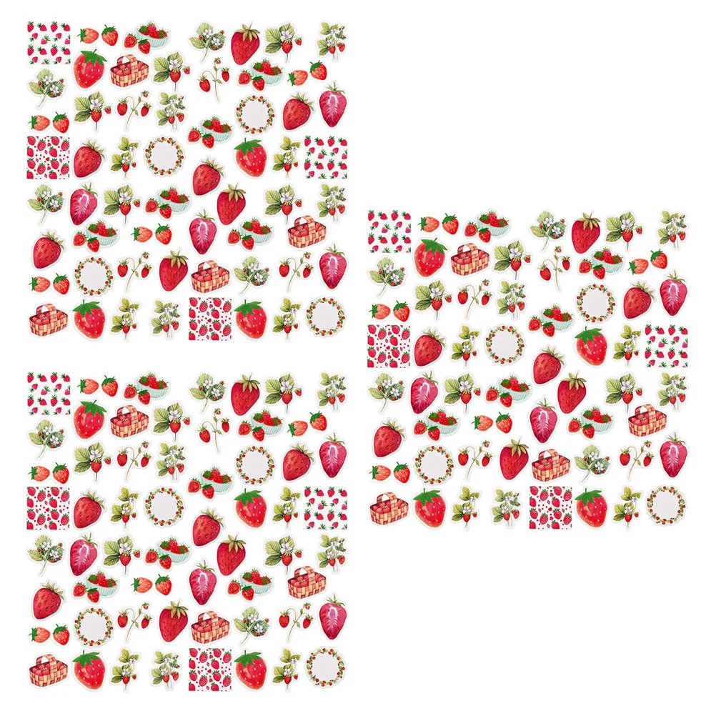 

135 Pcs Strawberry Seal Sticker Kids Sealing Scrapbook Fruit Decor Paper Decal Child Label Stakes