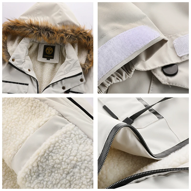 2022 Winter New Fleece Warm Thick Parkas Men Fashion Hooded Fur Collar Windproof Parka Jacket Coat Men Classic Casual Jacket Men