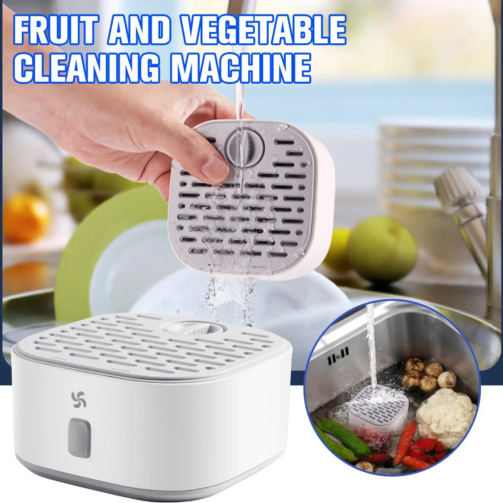 

Portable Fruit And Vegetable Cleaning Machine Meat Ultrasonic Washing Cleaner USB Rechargeable Food Purifier Household Purifier