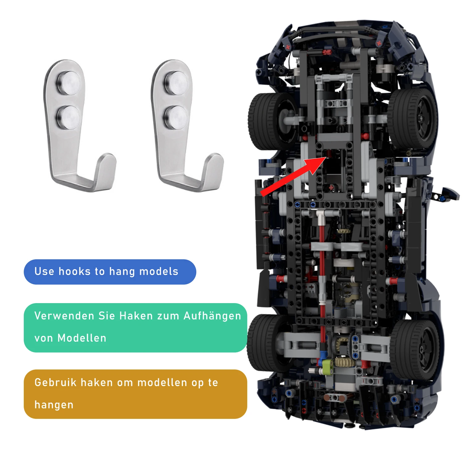 Wall Mount Hook for Lego 42154 Technic 2022 Ford GT (Only Hook)