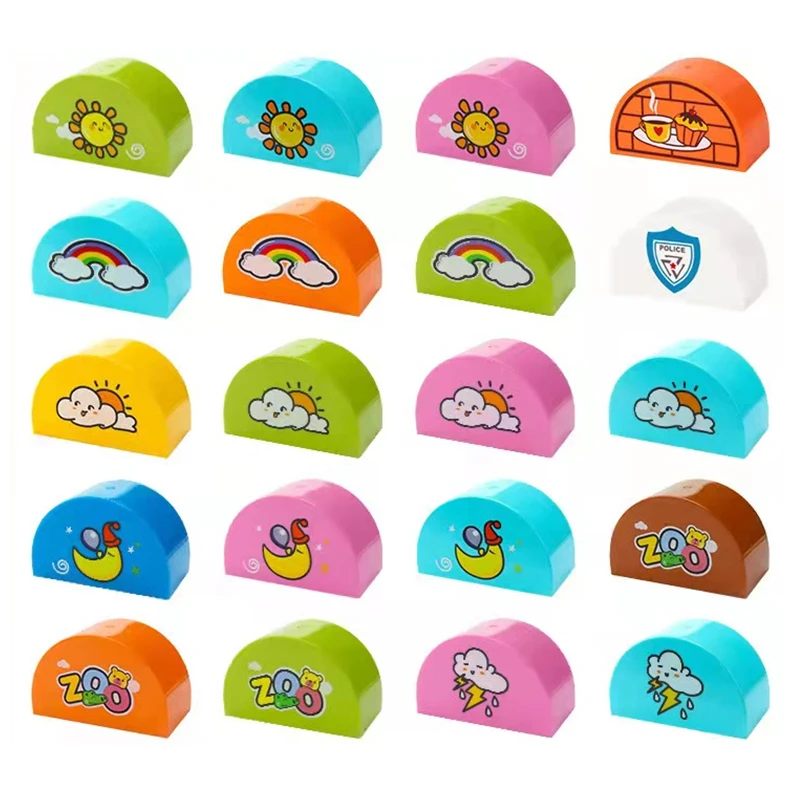 

Big Size Building Blocks MOC DIY Curved Neighbourhood Compatible Large Print Bricks Children Kids Gift Educational Creative Toys