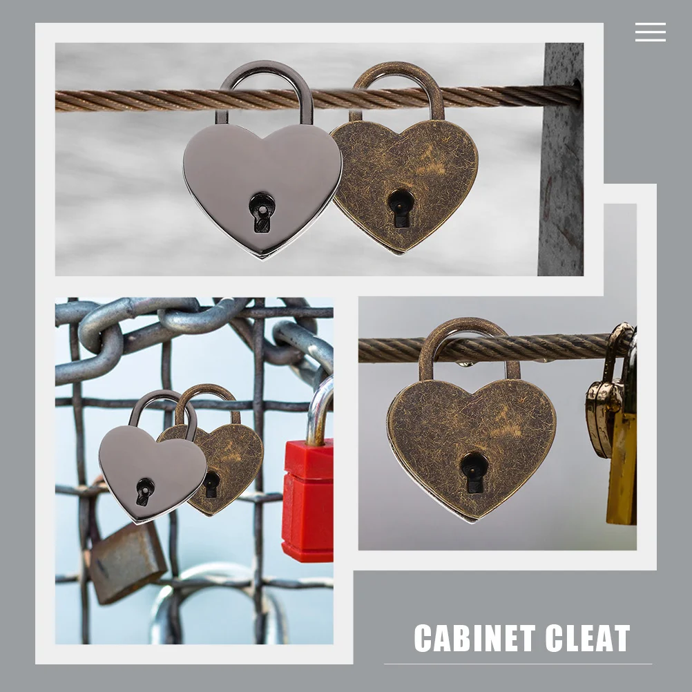 2 комплекта навесной замок с замком в форме сердца для чемодана маленькие замки