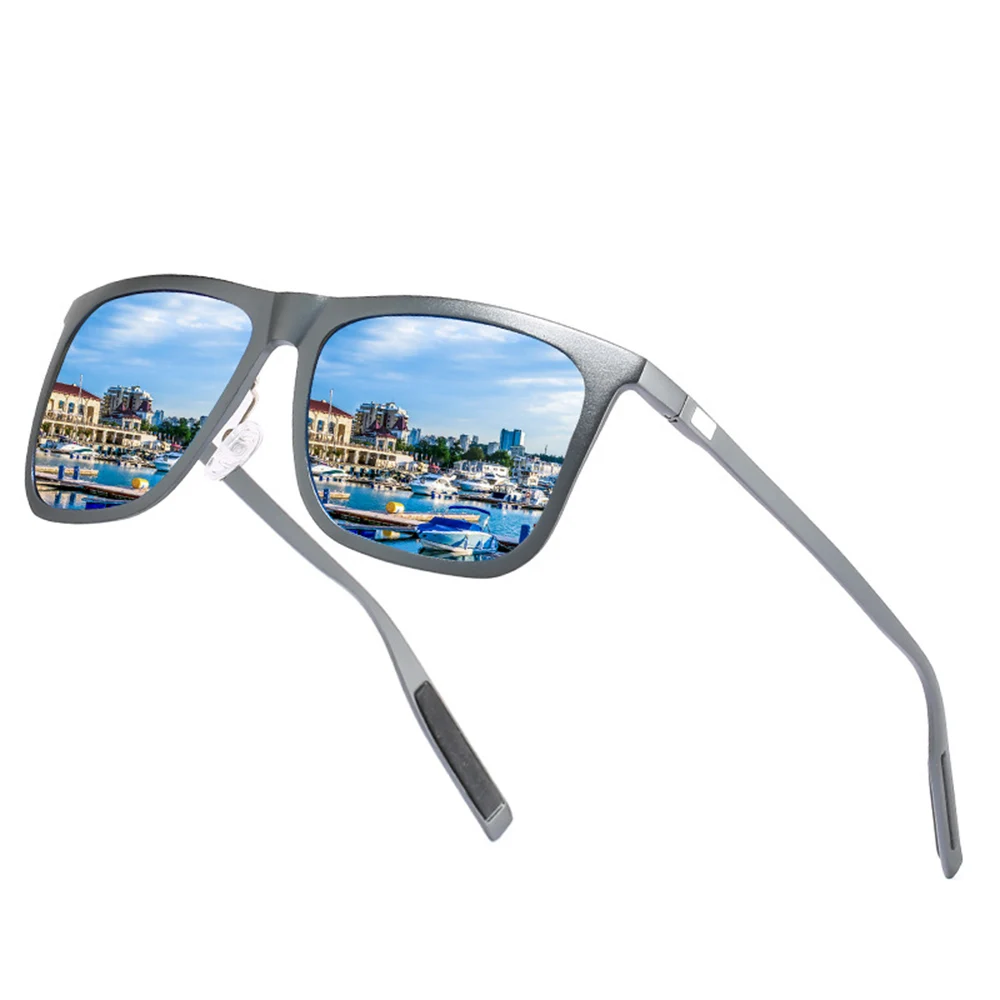 

Al-mg Alloy Oversized Square Sun Glasses Polarized Mirror Sunglasses Custom Made Myopia Minus Prescription Lens-1to-6