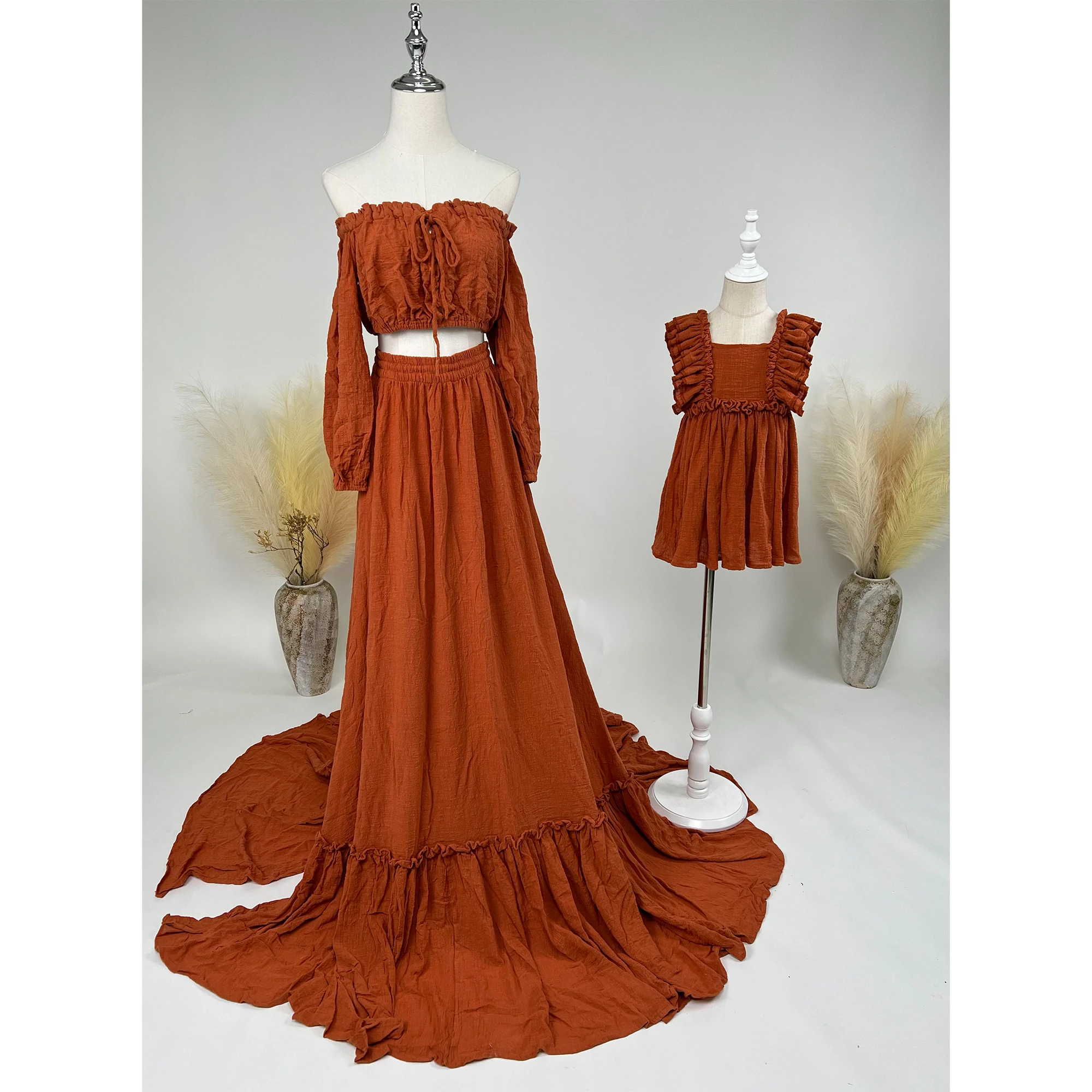 Платье для мамы и дочки Don &amp Judy винтажное Хлопковое платье в стиле бохо