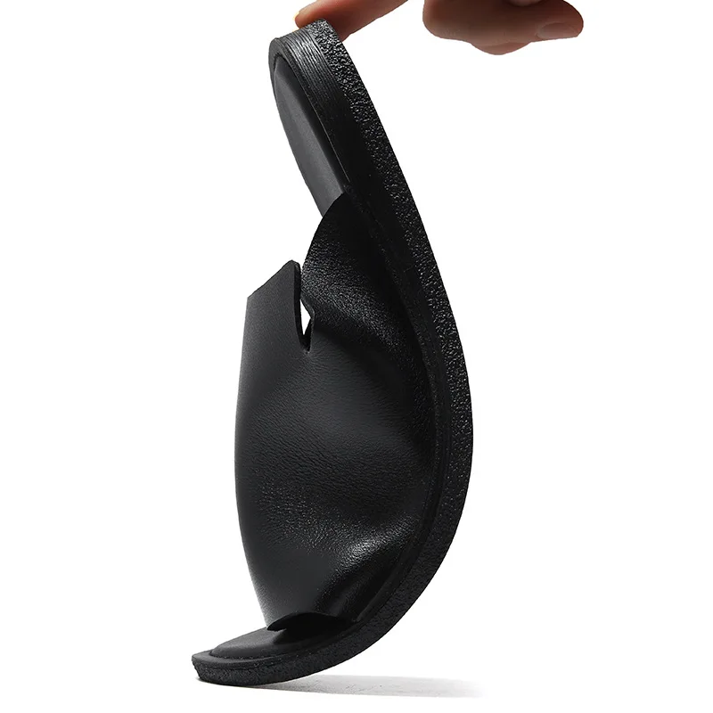 Мужские мягкие кожаные шлепанцы Новинка лета 2024 стильные удобные уличные