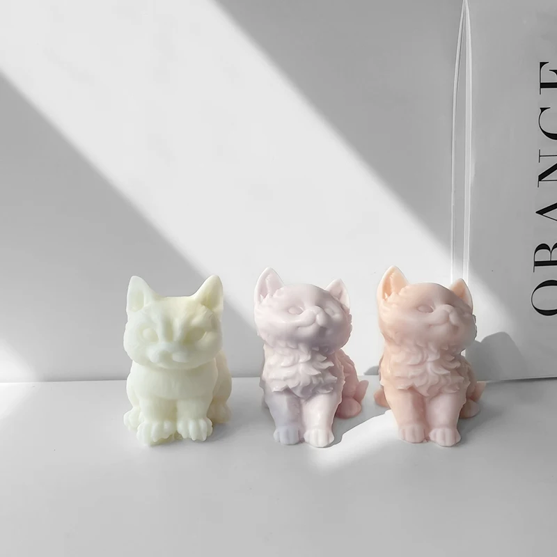 

Cute Cat Silicone Mold DIY 3D Kitten Scented Candle Plaster Epoxy Resin Home Ornaments Molds Handmade Soap Gypsum Mould