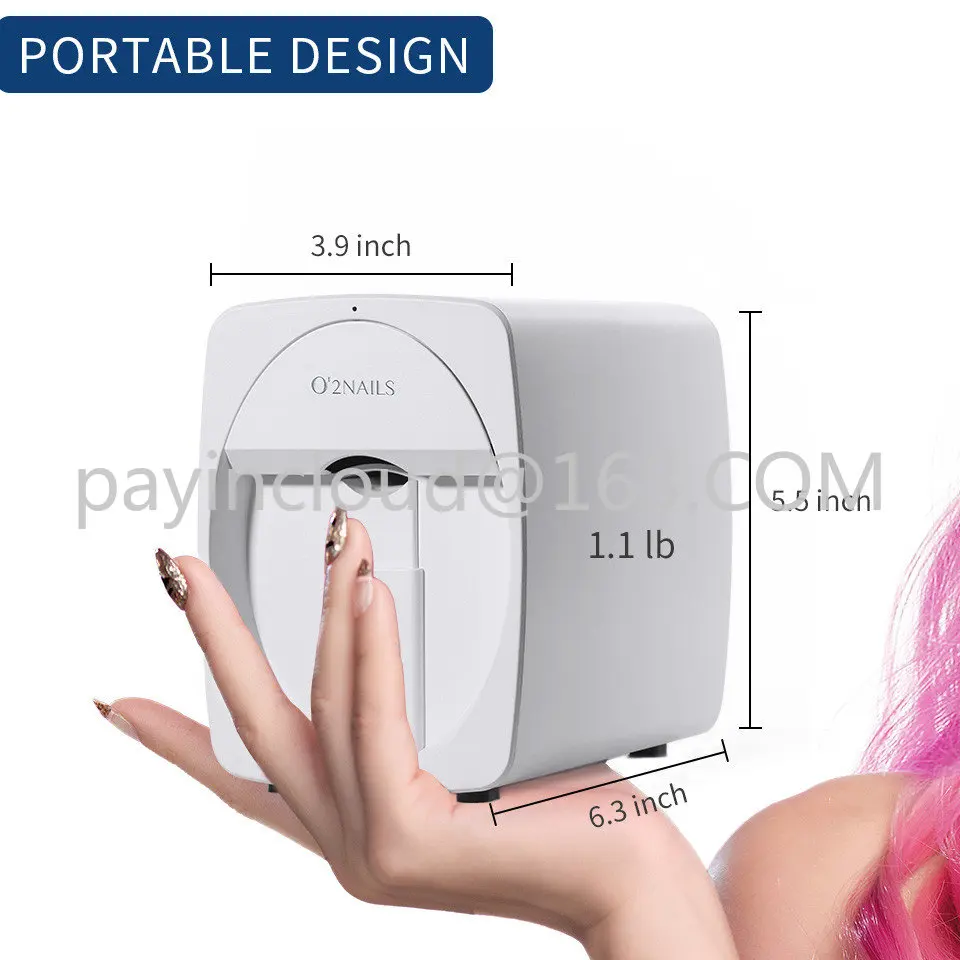 

For Professional Digital Nails or Home Use Print Art Printing Equipment Intelligent DIY O2NAILS Smart Mobile Nail Printer M1