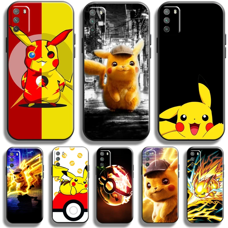 

Cute Pikachu Anime Pokemon Case For Xiaomi Poco M3 M3 PRO 5G POCO X3 X3 Pro X3 F3 GT Phone Case Funda Black Coque
