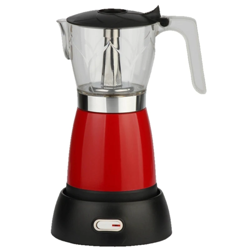 

300ML Electric Mocha Coffee Maker Visualization Coffee Maker Moka Pot Espresso for Home Kitchen Office EU Plug