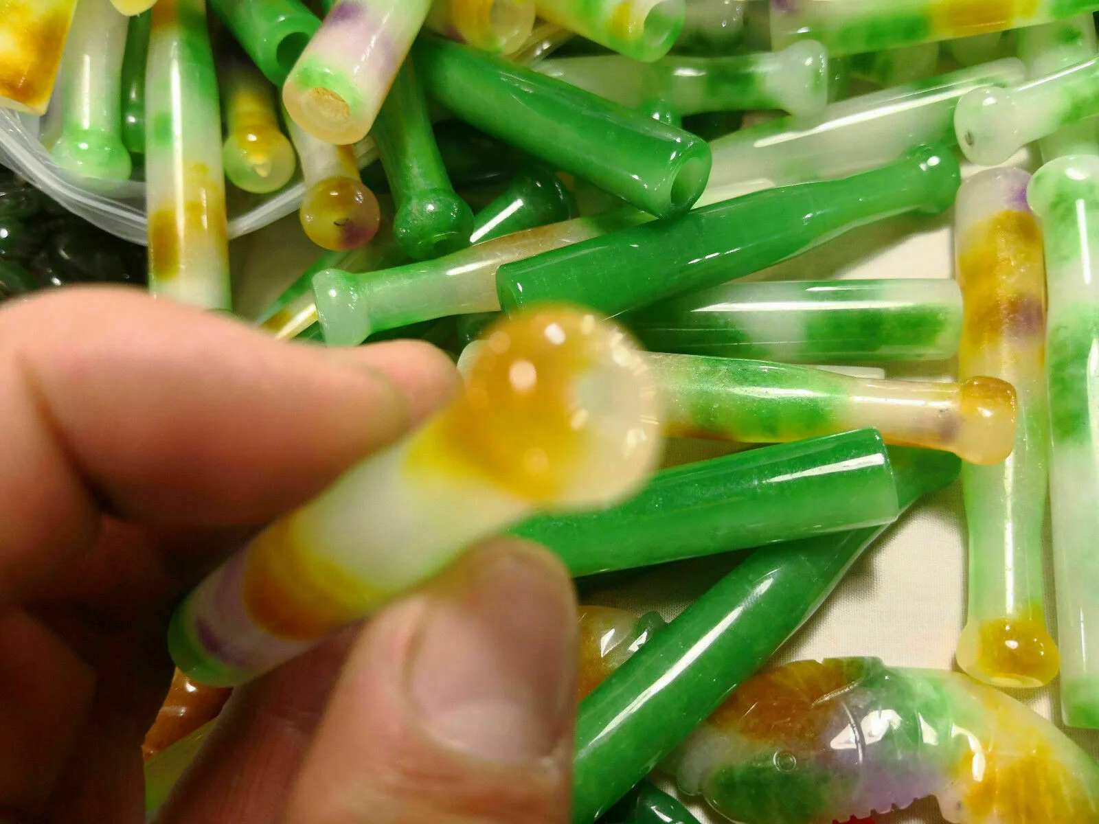 Нефритовые резьбы из натурального Нефритового держателя сигарет |