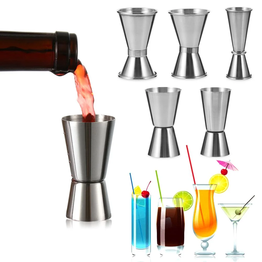 15/30ml or 25/50ml Stainless Steel Cocktail Shaker Measure Cup Dual Shot Drink Spirit Measure Jigger Kitchen Gadgets