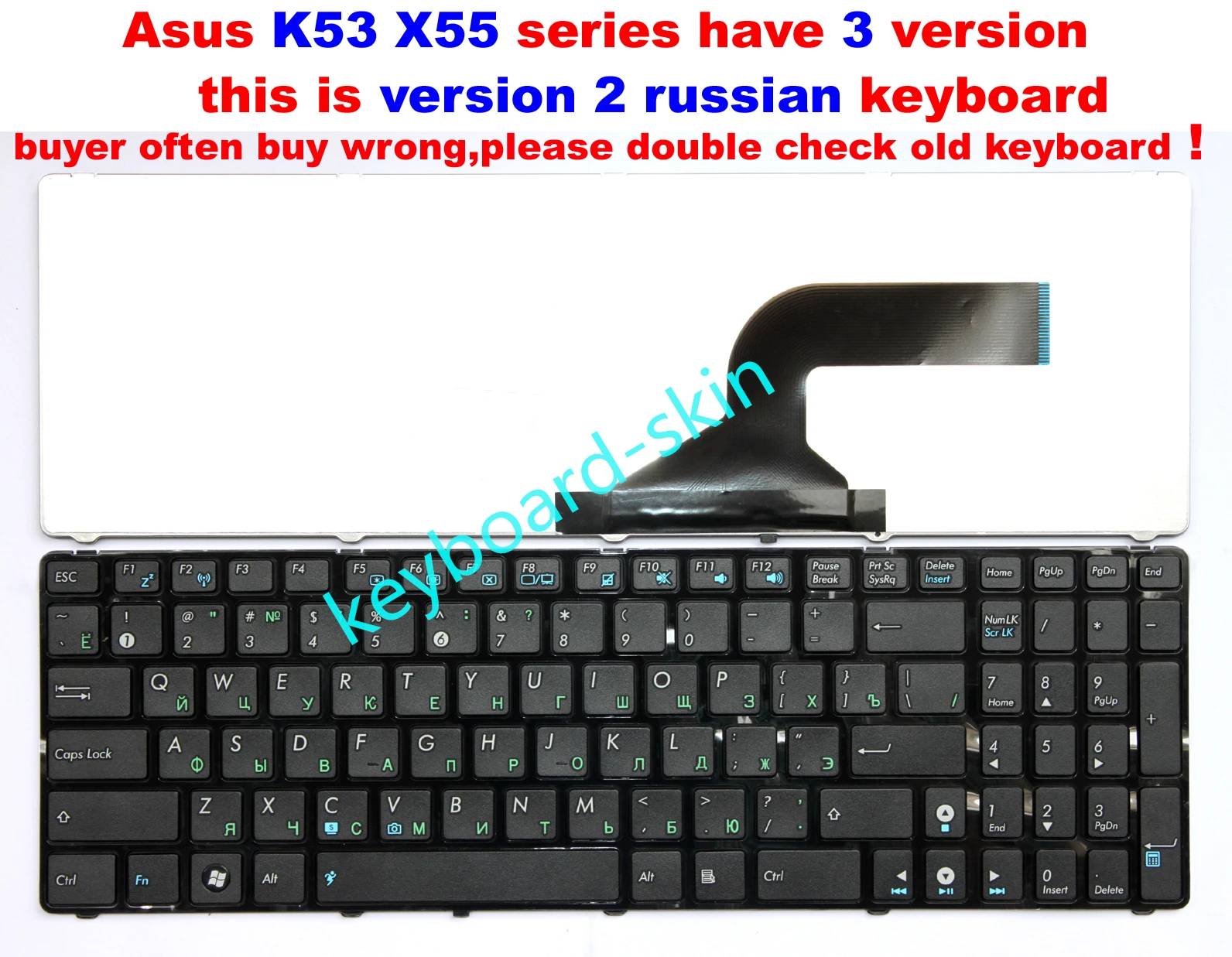 New Russian keyboard chiclet for Asus K53U K53B K53BY K53T K53S K53SV K53E K53 K53Z K53X X55 X55VD X55A X55C X55U X55X laptop
