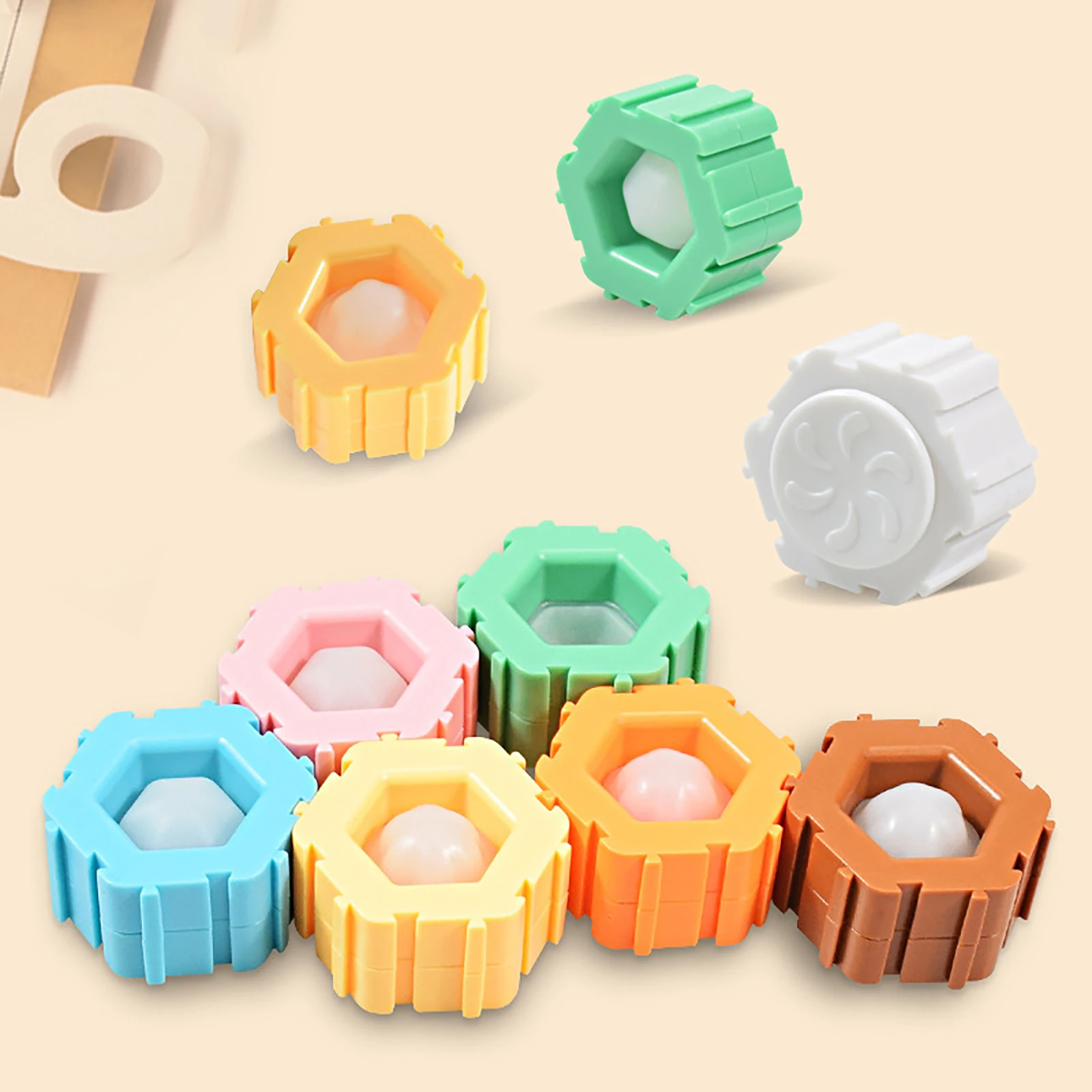 

Portable Pressing Push Bubble Building Blocks Rotating Children Funny Squeeze Sensory Toy Kids Gifts Anti Stress Toy