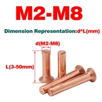 copper percussion countersunk head rivets flat head solid rivets m2 m8