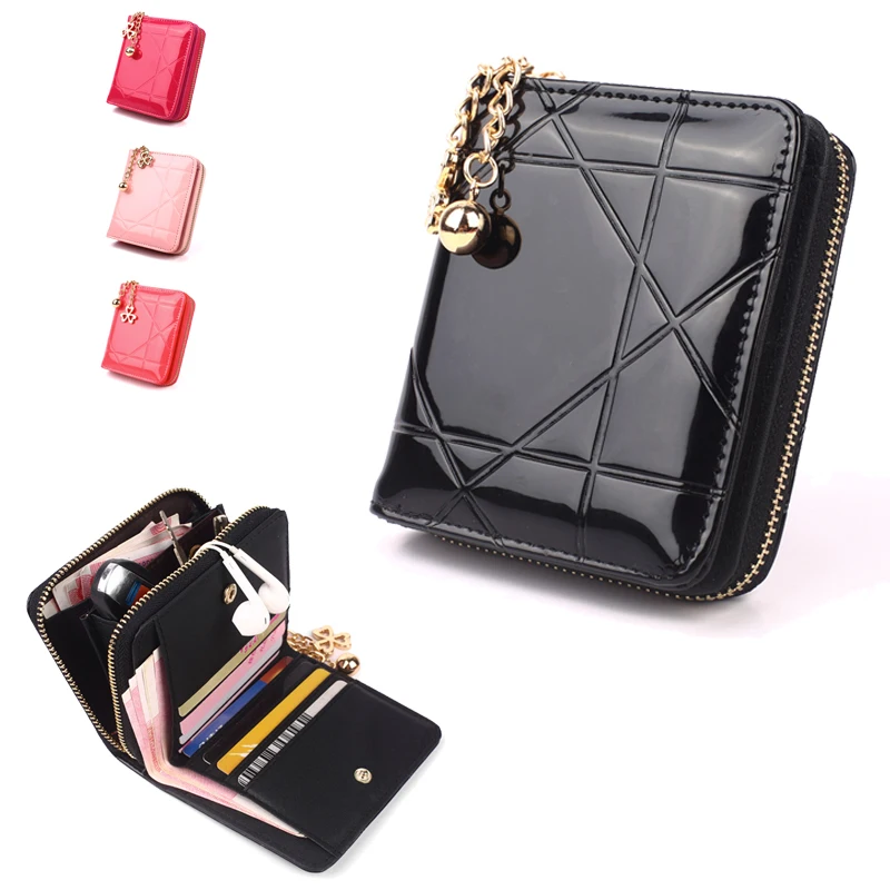 

Women's Embossed Patent Leather Small Coin Purse Leather Card Ladies Wallet Multi-color Holder Passport Coin New Short Wallet