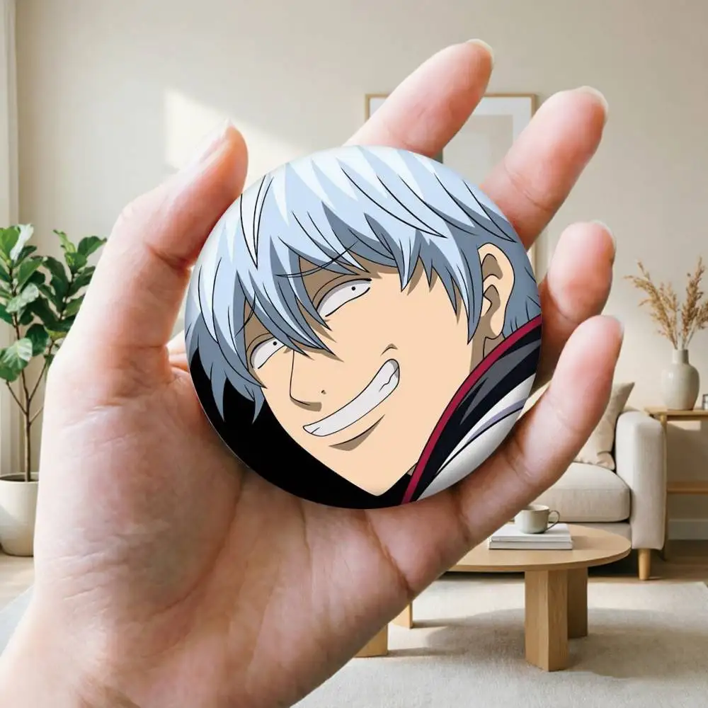 Фото Броши и значки A-Anime Gintama Sakata Gintoki 25 мм, 32 мм, 44 мм, 58 мм, 75 мм для аксессуаров и подарков №4