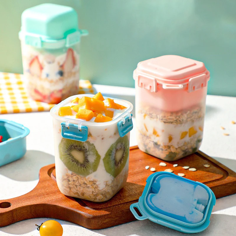 Портативная чашка для завтрака овсянка орех йогурт салатная с ложкой контейнер