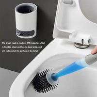 silicone toilet brush wall mounted cleaning tools refill liquid no dead corners toilet brush home bathroom accessories set