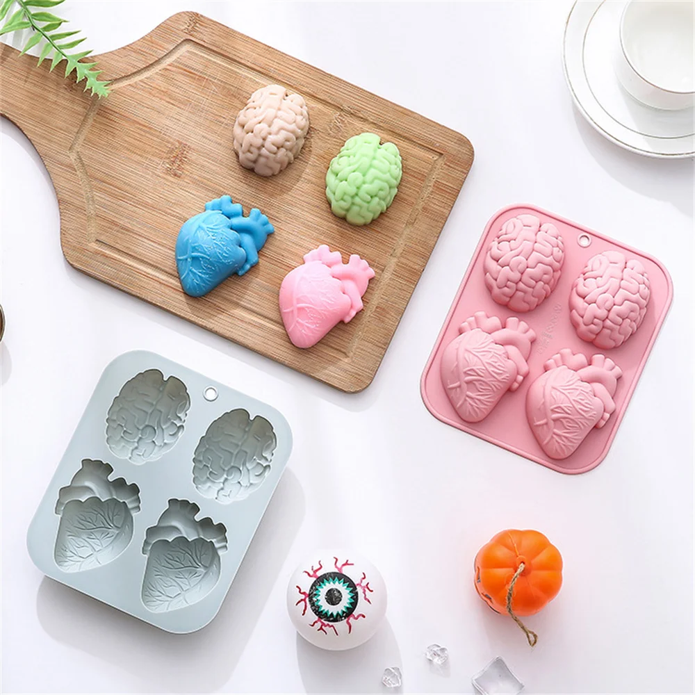 Силиконовые формы для мозга в виде человеческого сердца 4 полости 3D органов