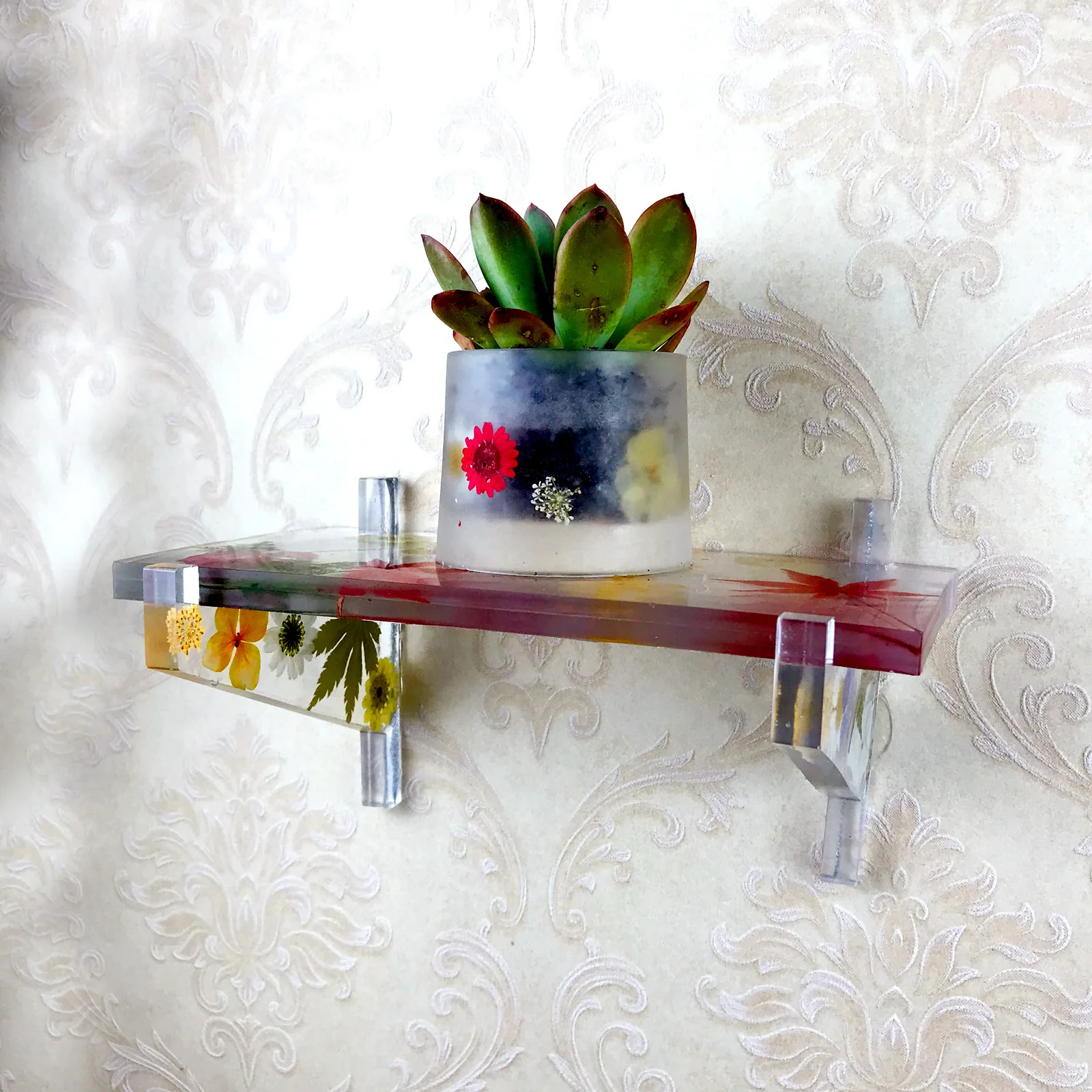 

DIY Wall Rack Crystal Silicone Resin Storage Mold Bathroom Living Room Wall Rack Pendant Storage Silicone Mold