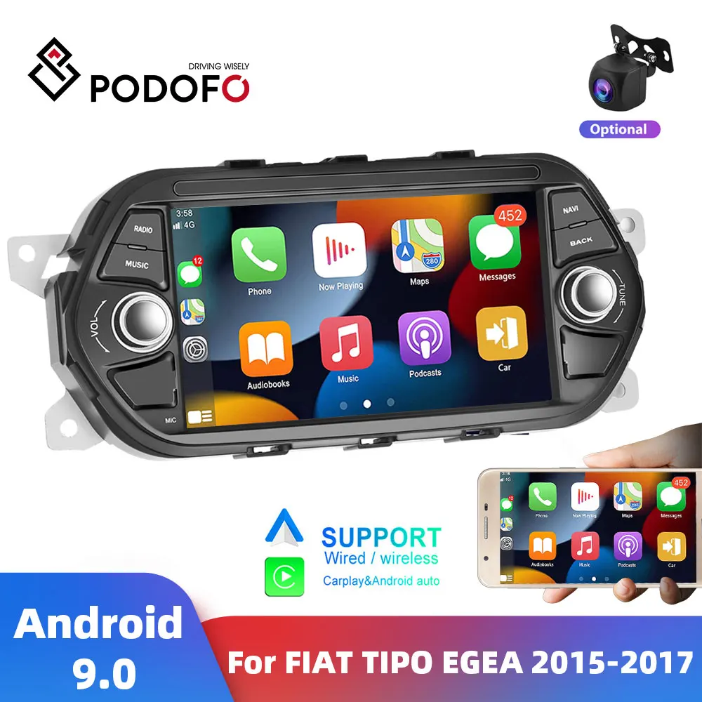 

Podofo 2 Din Android Car Radio Multimidia Video Player For FIAT TIPO EGEA 2015-2017 GPS Navigation 2din Carplay Auto Stereo