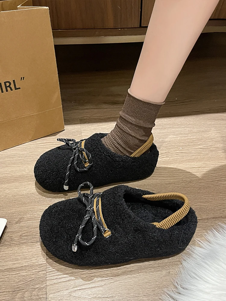 Меховая обувь домашние тапочки шлепанцы на платформе женские плюшевые мягкие 2024