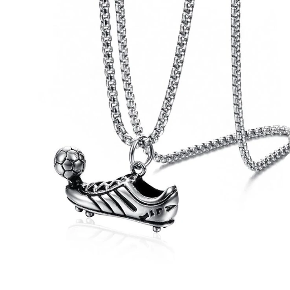 Мужское ожерелье с футбольной подвеской из нержавеющей стали лучший подарок