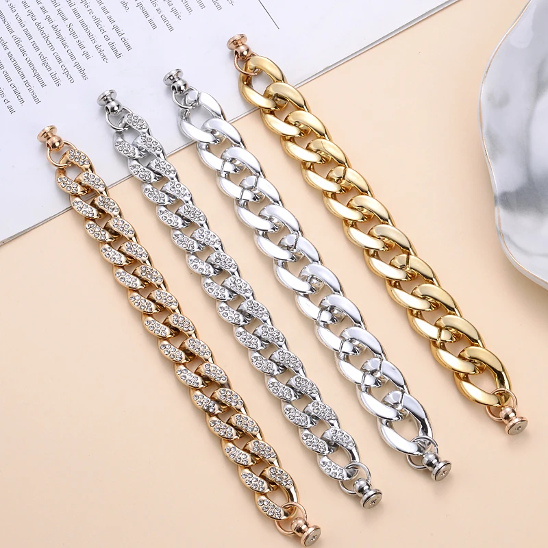 New Gold Silver Colors Acrylic Mobile Phone Chain DIY Handmade Accessories for Lady Women TelePhone Chains Strap Jewelry