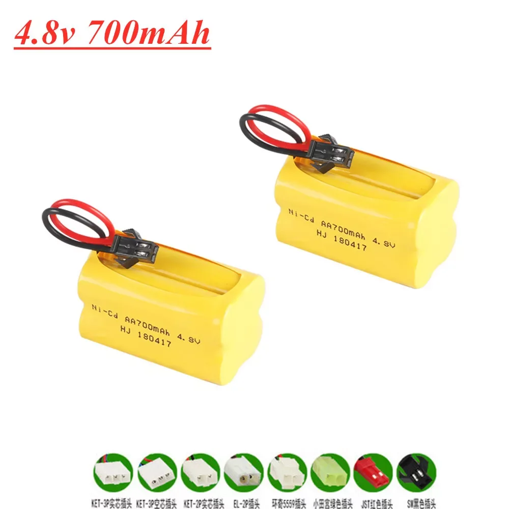 

4.8v Ni-CD Battery 700mAh 4.8v Rechargeable Battery 4* AA Batteries Pack For Rc toys Boats Cars Tanks Robots Guns 1-10Pcs