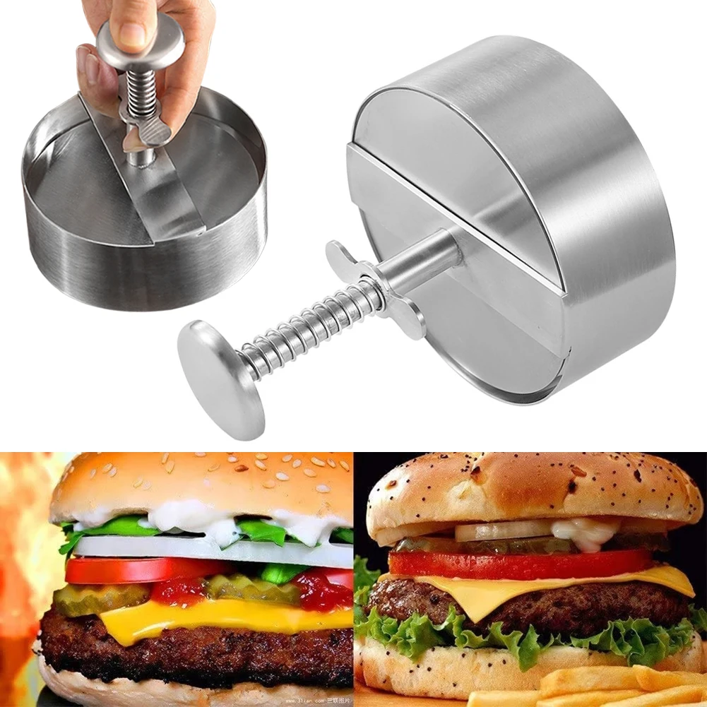 

304 Stainless Steel Hamburger Press Burger Patty Maker Pork Beef Burgers Manual Press Mold