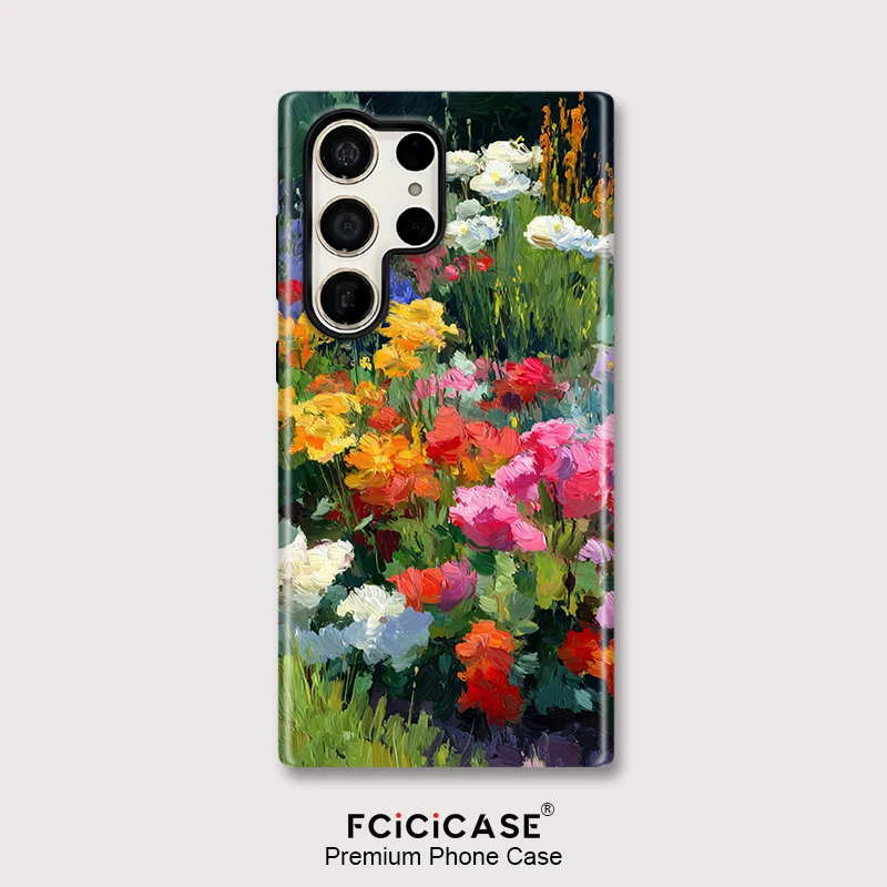 Фото Противоударный чехол Fcicicase для телефона Samsung Galaxy A56 A26 A36 A16 S25 Ultra S24 S23 Plus S20 FE 5G с цветочным принтом, силиконовый чехол №1