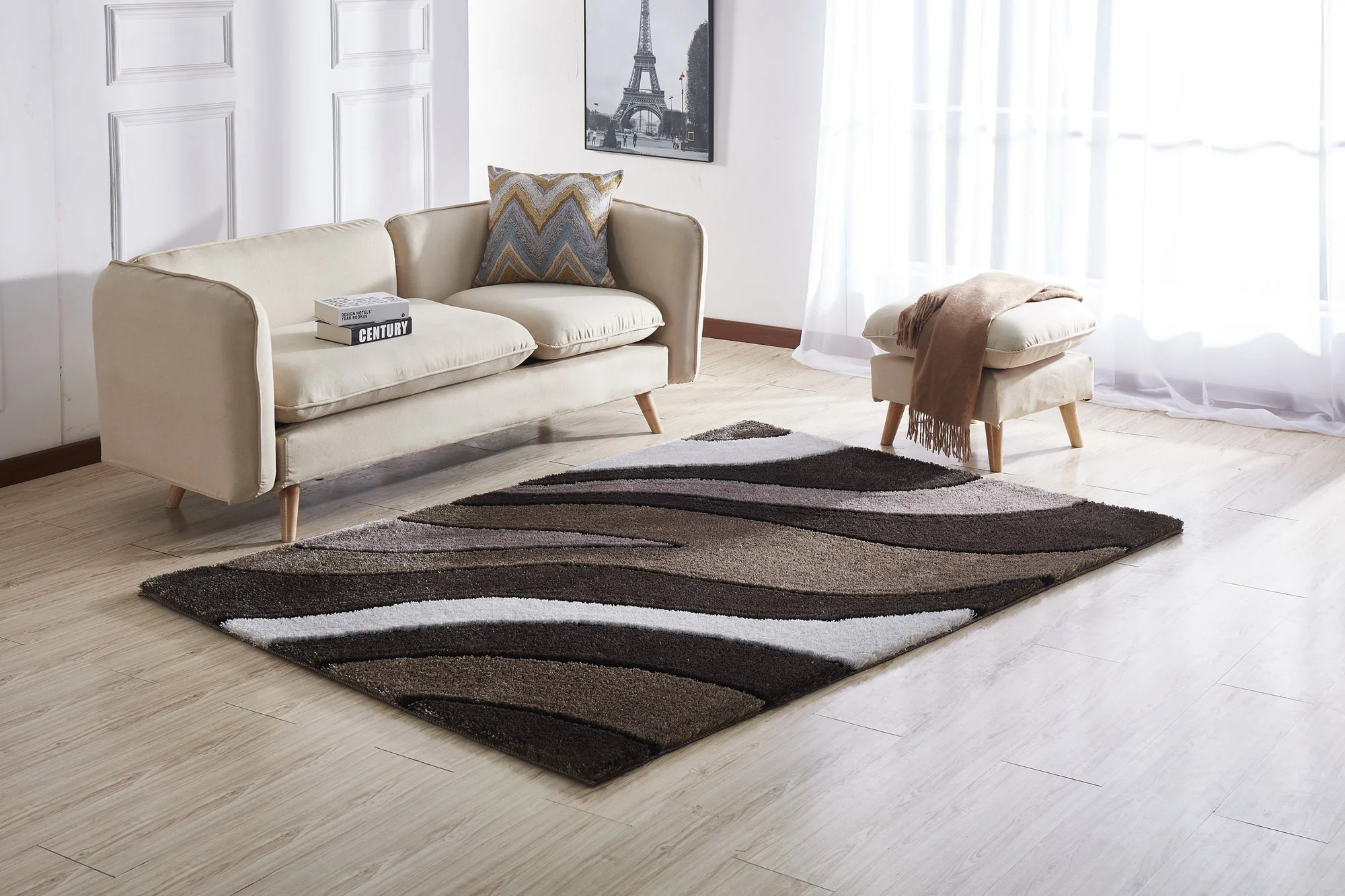 

"Aria Collection" Soft Pile Hand Tufted Shag Area Rug