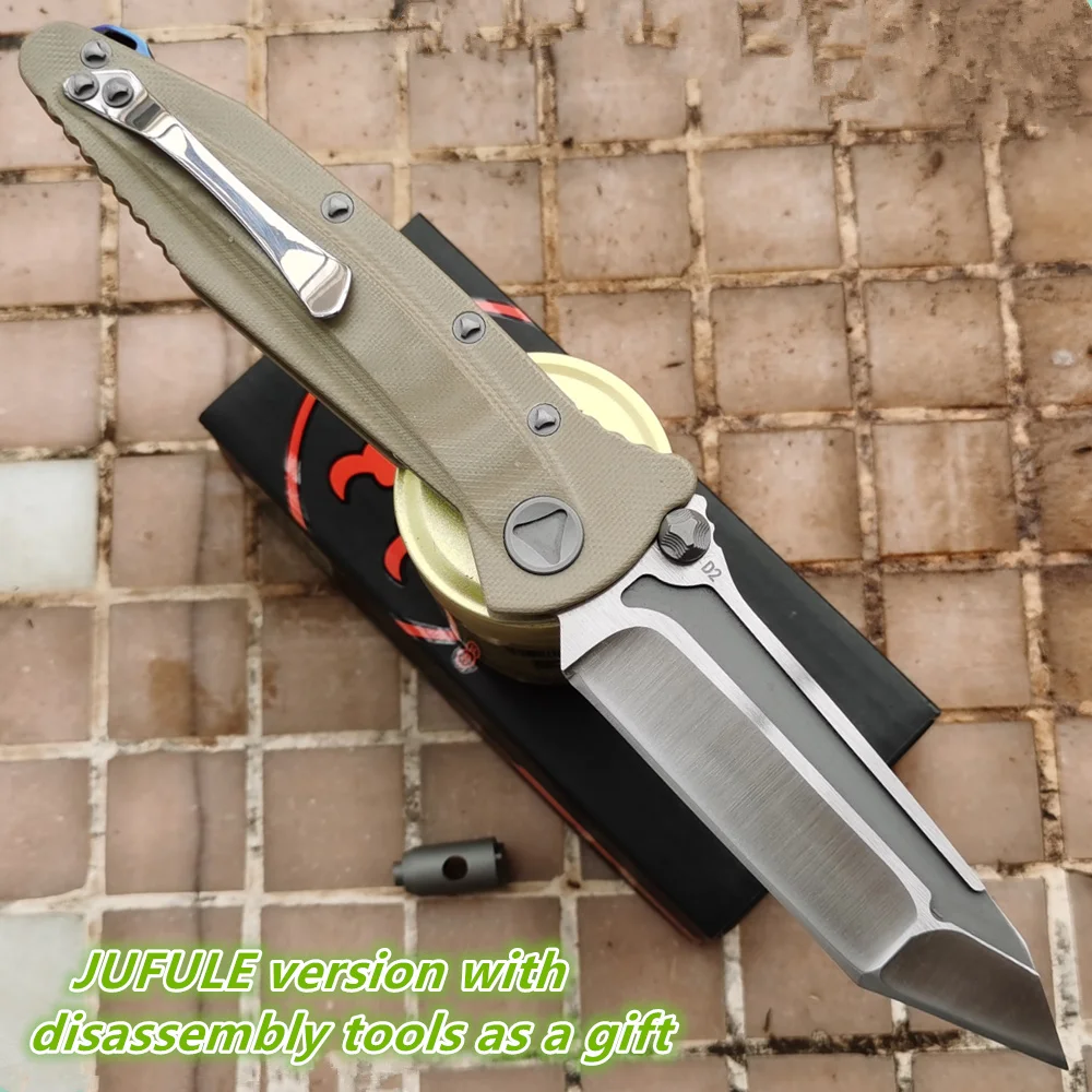 

JUFULE Delta Ball Bearing Folding D2 Steel G10 Camping Hunting Survival Outdoor EDC Tool Dinner Tactical Kitchen Utility Knife