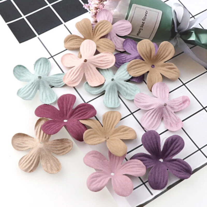 

30PCS 45mm New Fashion Kawaii Handmade Hair Accessories Artificial Flower Microfiber Fabric Hair Ornaments Clip DIY Accessories