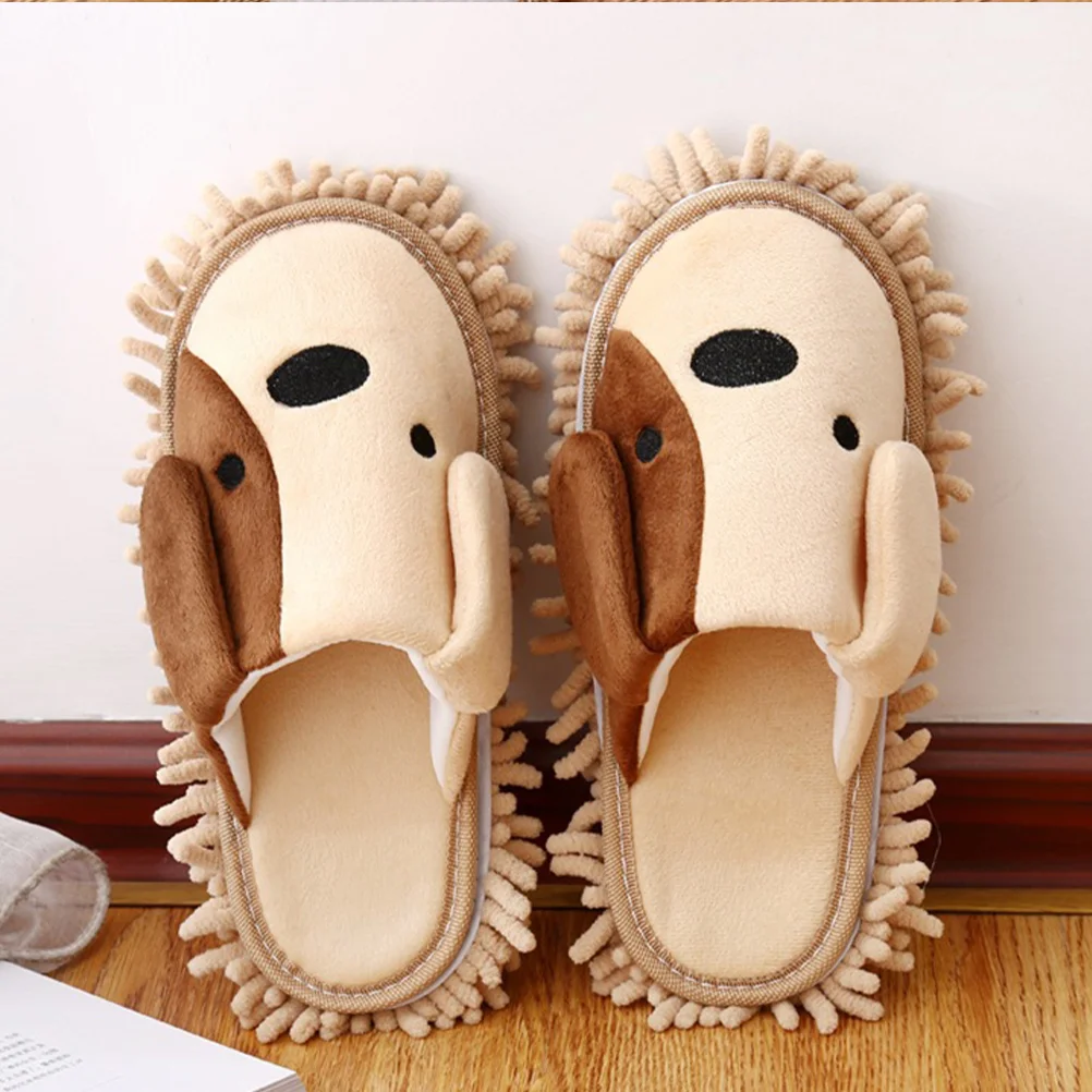 

1 Pair Microfiber Slippers Floor Cleaning Mop Men and House Dusting Slippers Floor Hair Cleaner for KItchen
