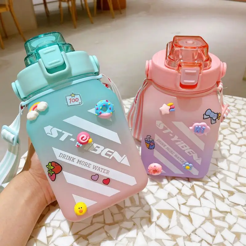 

Portable Fitness Jugs Large Capacity Time Marker Cup Travel Sport Gym Tumbler Reminder Drinking Mug 1.5L Water Bottle With Straw