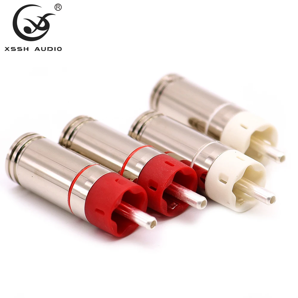

8pcs RCA Plug YIVO XSSH OEM ODM DIY High Quality Hifi 9mm Max Audio Cable Adapter Brass Pilver Gold Plated Male Connector Jack
