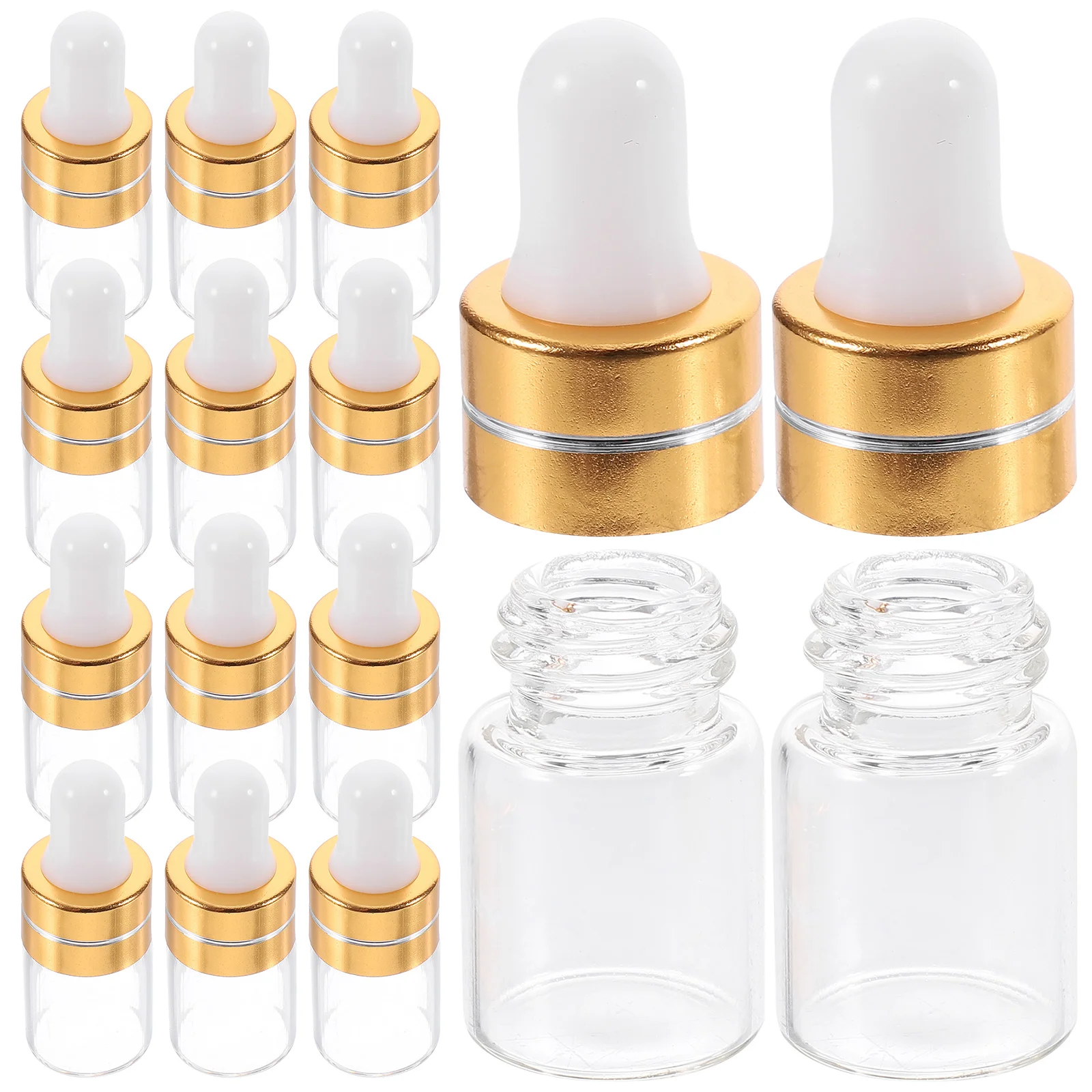 

50 Pcs Subpackaging Bottle Small Glass Bottles Vial Essential Oil Refillable Dropper