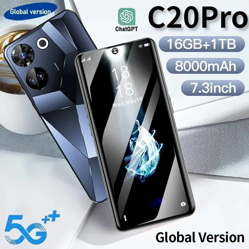 

Смартфон C20Pro, 7,3 дюйма, 16 ГБ + 1 ТБ, 8000 мАч, МП, 10 ядер