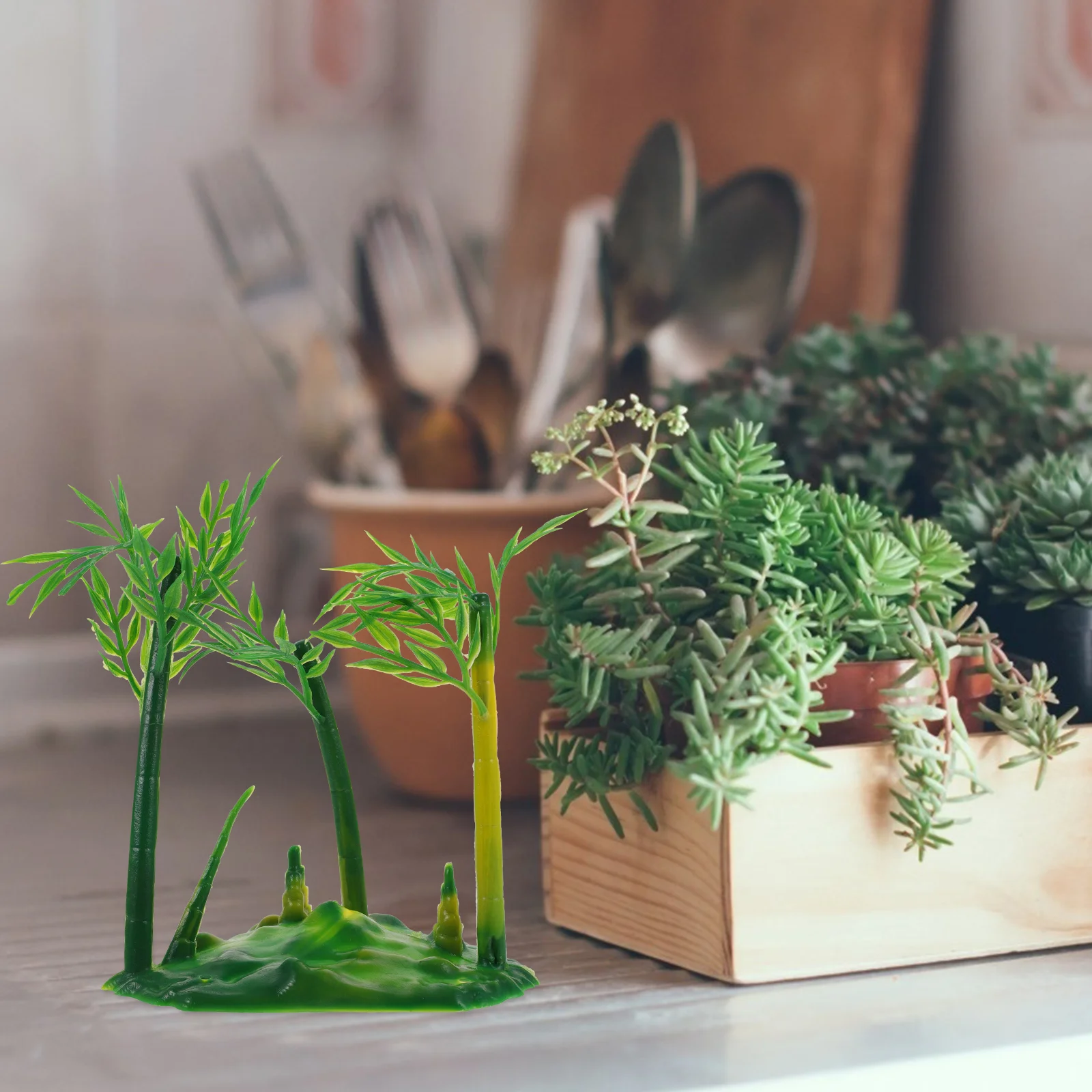 6 шт. Малый бамбуковый фон для украшения дома 12 х10х6 см