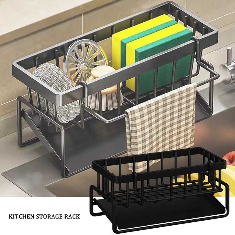Органайзер для кухонной раковины держатель губки с самосливным поддоном мыла