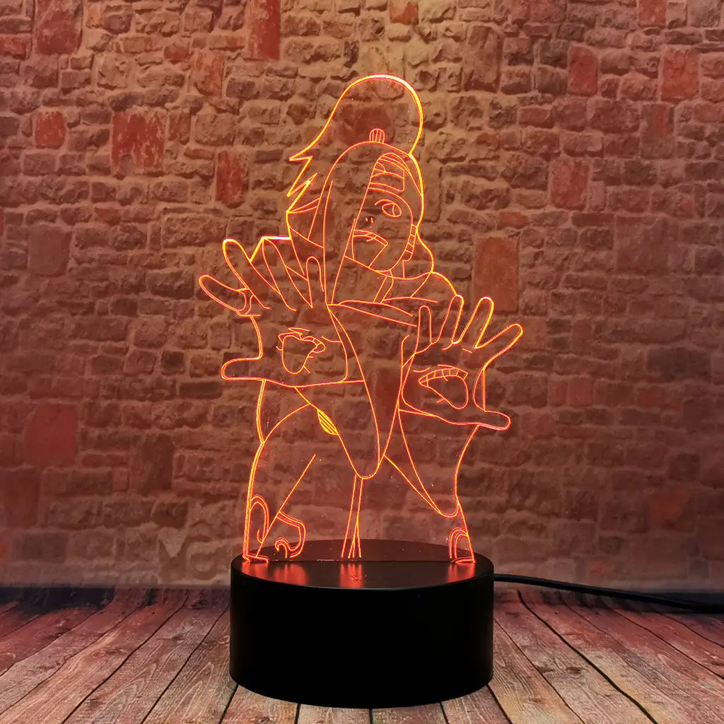 

Deidara Anime action & toy figures 3D led Desk Nightlight Visual Illusion Lamp Cartoon Figur Model