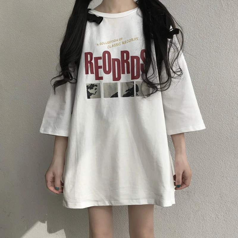 

Модная женская одежда, летняя уличная одежда, винтажные футболки, Корейская футболка Ulzzang Harajuku с надписью, женские футболки, топы