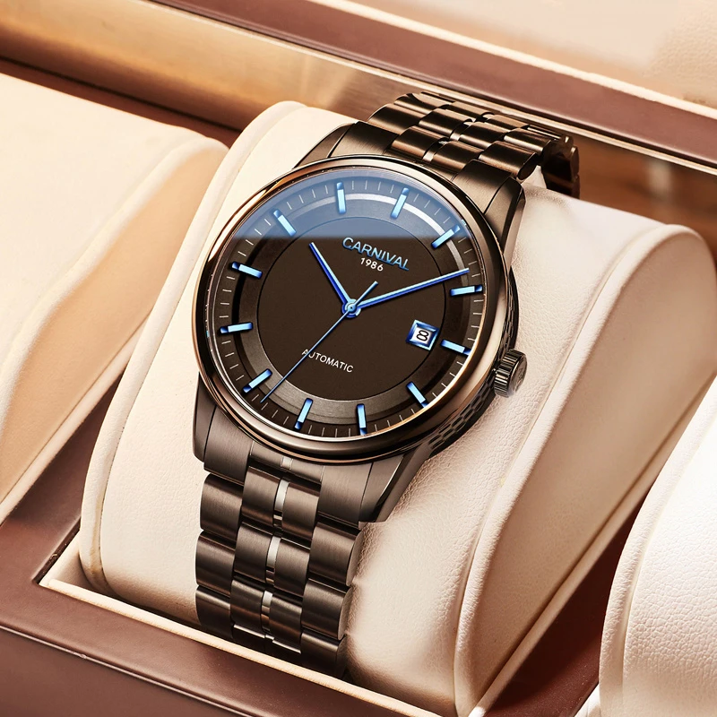 

CARNIVAL Brand Luxury MIYOTA Mechanical Watch Waterproof 30m Stainless Steel Automatic Luminous Wristwatch Business Reloj Hombre
